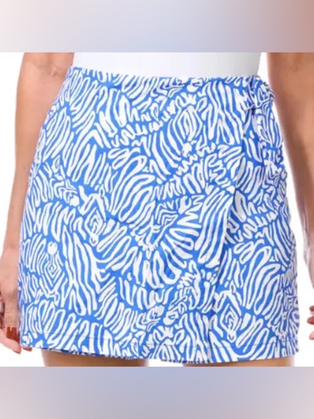 Lilly Pulitzer 4 Alysia Mini Skirt Skort Martinique Blue Zee Bebe blue casual